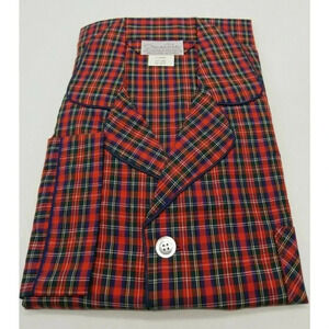 Oscar De La Renta Red Plaid 2 Piece Button Mens Pa